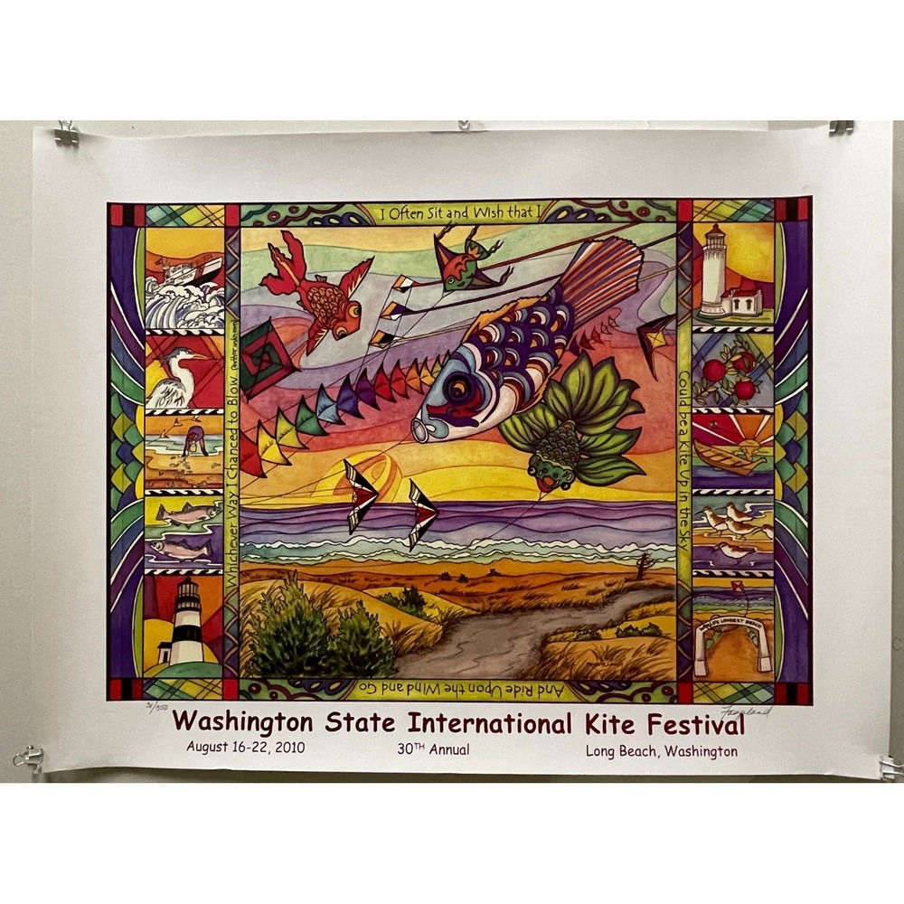 2010 Washington State International Kite Festival Poster Signed Numbered 31/350